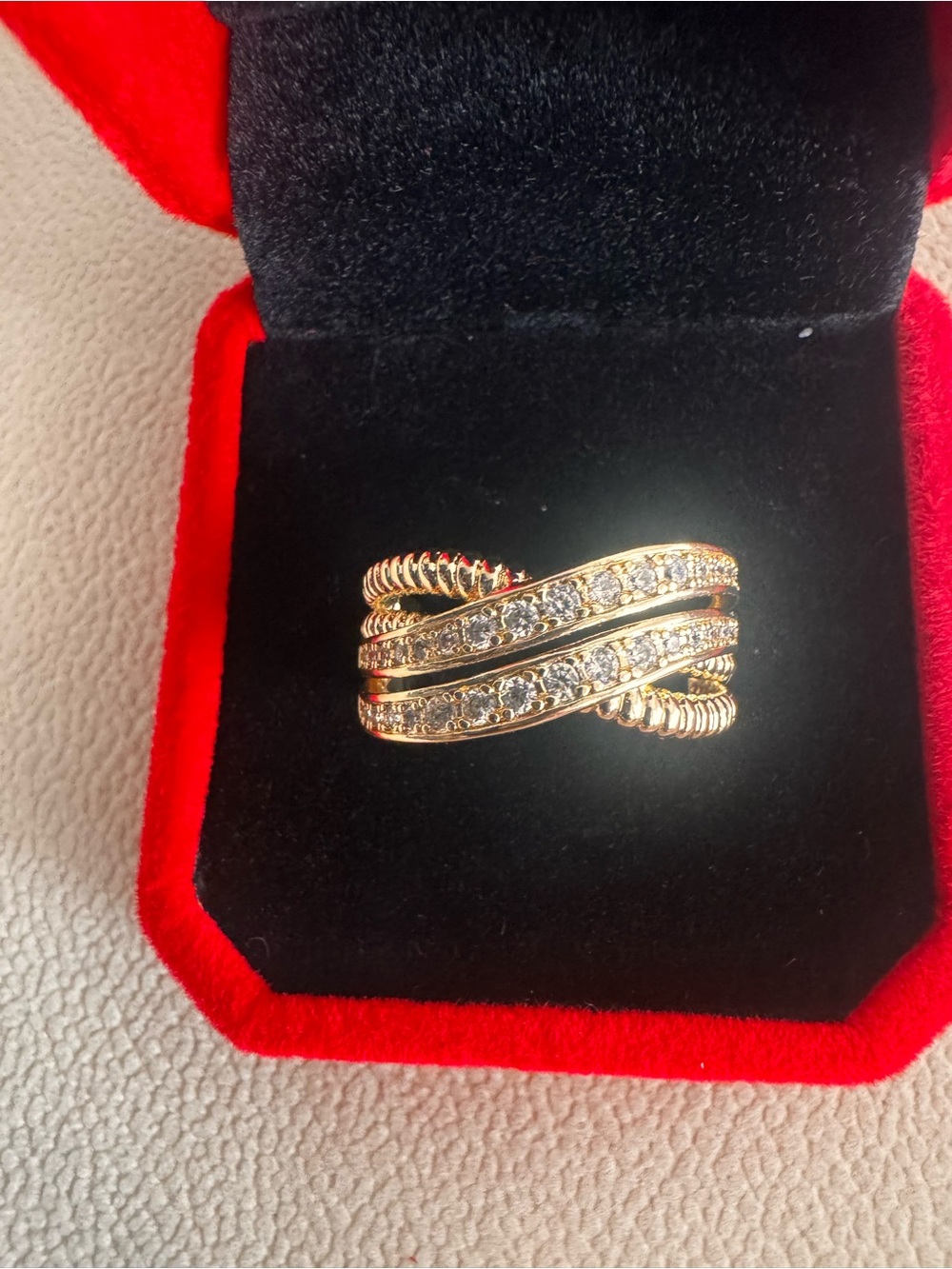 Lab grown white sapphire ring